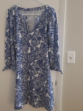 NWOT Lilly Pulitzer Cath Dress Printed Notch Neck Beach Summer Tropical Sz XL